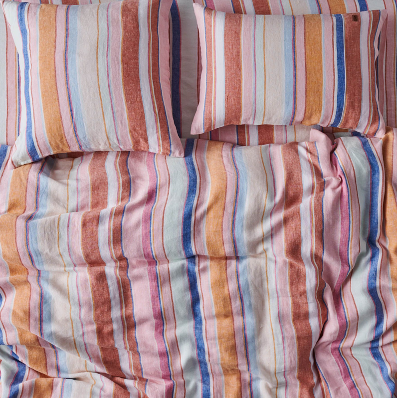 Kip & Co Jaipur Stripe Linen Pillowcase Set