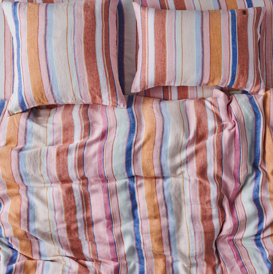 Kip & Co Jaipur Stripe Linen Pillowcase Set