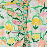 Kip & Co Popping Flowers Green Organic Cotton Fitted Sheet