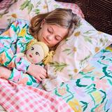 Kip & Co Popping Flowers Green Organic Cotton Fitted Sheet