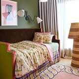 Kip & Co Popping Flowers Green Organic Cotton Fitted Sheet