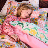 Kip & Co Popping Flowers Green Organic Cotton Flat Sheet