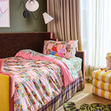 Kip & Co Popping Flowers Green Organic Cotton Flat Sheet