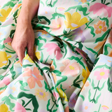 Kip & Co Popping Flowers Green Organic Cotton Quilt Cover