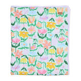Kip & Co Popping Flowers Green Organic Cotton Quilted Cot Bedspread