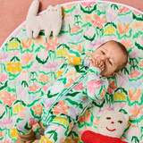 Kip & Co Popping Flowers Green Quilted Baby Play Mat