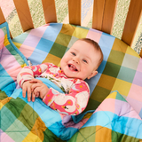 Kip & Co Sorbet Tartan Organic Cotton Baby Fitted Sheet