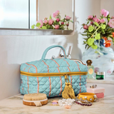 Kip & Co Aegean Stripe Quilted Cotton Toiletry Case