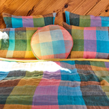 Kip & Co Sorbet Tartan Linen Fitted Sheet
