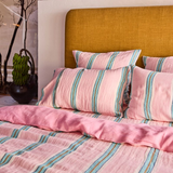 Kip & Co Tickled Pink Stripe Linen Pillowcases 2P Std Set