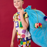 Kip & Co Blue Bells Velvet Santa Sack
