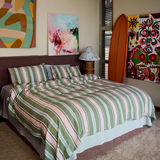 Kip & Co Cactus Stripe Linen Pillowcases 2P Std Set