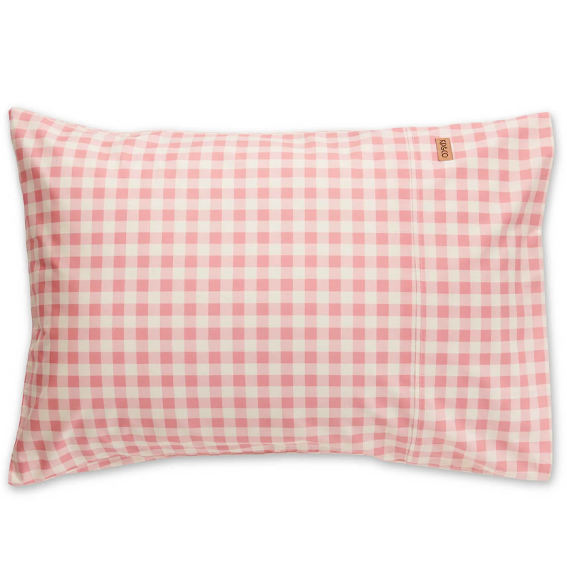 Kip & Co Gingham Candy Organic Cotton Pillowcase Single