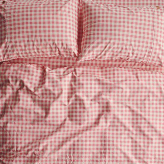 Kip & Co Candy Gingham Organic Cotton Fitted Sheet