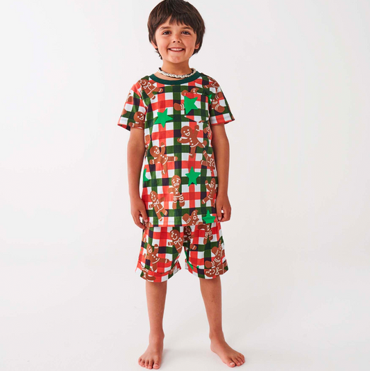 Kip & Co Gingerbread Organic Cotton Short Sleeve Tee & Short Pyjama Set