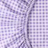 Kip & Co Lilac Gingham Organic Cotton Fitted Sheet