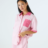 Kip & Co Glow In Pink Adult Bamboo Cotton Short Sleeve Shirt & Short Pyjama Set