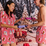Kip & Co I Love Christmas Spot Adult Organic Cotton Short Sleeve Shirt & Short Pyjama Set