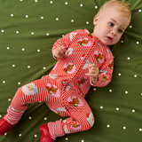 Kip & Co I Love Christmas Spot Organic Long Sleeve Zip Romper