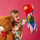 Kip & Co Jolly Christmas Harlequin Velvet Stocking