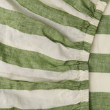 Kip & Co Moss Stripe Linen Fitted Sheet