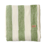 Kip & Co Moss Stripe Linen Flat Sheet