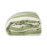 Kip & Co Moss Stripe Linen Quilt Cover