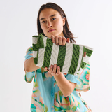 Kip & Co Moss Stripe Velvet Toiletry Bag