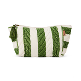 Kip & Co Moss Stripe Velvet Toiletry Bag