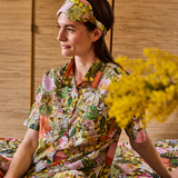 Kip & Co Native Plantation Adult Organic Cotton Short Sleeve Shirt &  Pant Pyjama Set