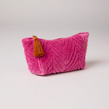 Kip & Co Pink Velvet Toiletry Bag