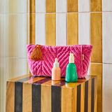 Kip & Co Pink Velvet Toiletry Bag