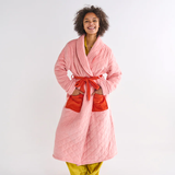 Kip & Co Pretty In Peach Quilted Velvet Robe