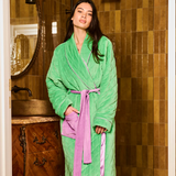 Kip & Co Purple Pear Quilted Velvet Robe
