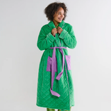 Kip & Co Purple Pear Quilted Velvet Robe