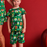 Kip & Co Santa's Little Helper Organic Cotton Short Sleeve Tee & Short Pyjama Set