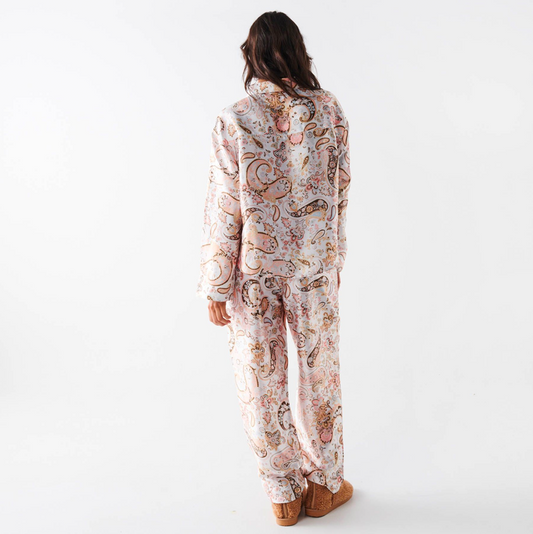 Kip & Co Paisley Paradise Satin Long Sleeve Shirt & Pant Pyjama Set