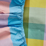 Kip & Co Sorbet Tartan Linen Fitted Sheet