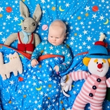 Kip & Co Stars And Moon Organic Cotton Quilted Cot Bedspread