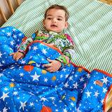 Kip & Co Stars And Moon Organic Cotton Quilted Cot Bedspread