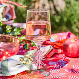 Kip & Co Tickled Pink Christmas Wine Glass