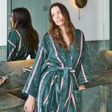 Kip & Co Wakame Crush Stripe Bamboo Terry Bath Robe