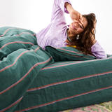 Kip & Co Wakame Crush Stripe Linen Fitted Sheet