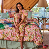 Kip & Co Warm Floral Breeze Adult Organic Cotton Short Sleeve Shirt & Pant Pyjama Set