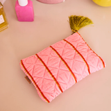 Kip & Co Wategos Soiree Stripe Velvet Cosmetics Purse