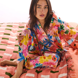 Kip & Co Wild Flowers In Bloom Adult Organic Cotton Short Sleeve Shirt & Pant Pyjama Set