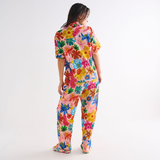 Kip & Co Wild Flowers In Bloom Adult Organic Cotton Short Sleeve Shirt & Pant Pyjama Set