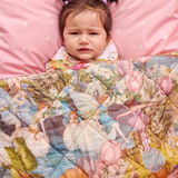 Kip&Co x Fairyland Fairy Garden Organic Cotton Quilted Cot Bedspread