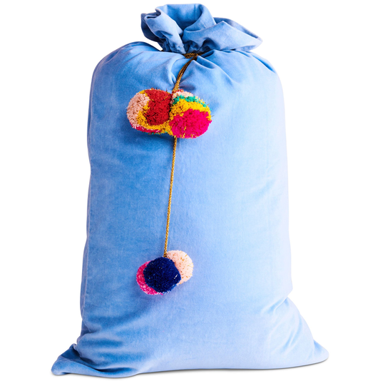 Kip & Co Brilliant Blue Velvet Santa Sack One Size