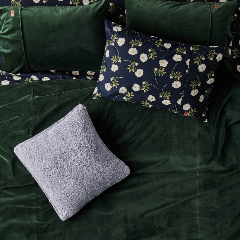 Kip & Co Kombu Green Velvet Pillowcase Set